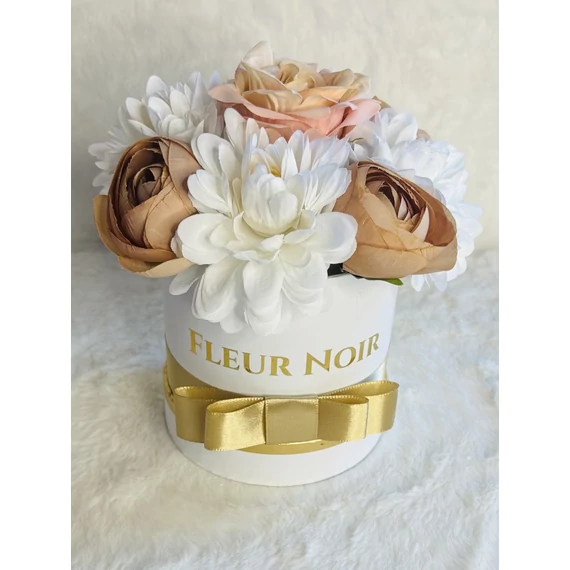 #132# FLEUR NOIR BOX - Selyem virágból 